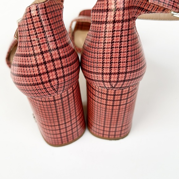 Sam Edelman Daniella Plaid Houndstooth Print Heels Sandals Open Toe Ankle Strap - Picture 7 of 8